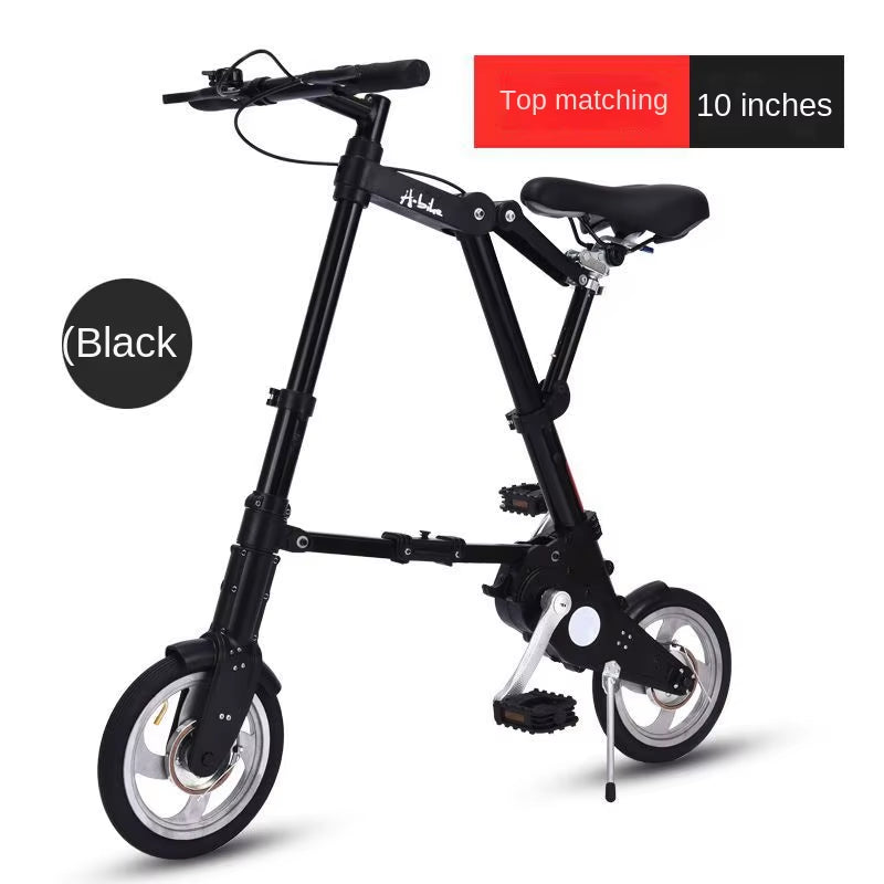 WOLFACE 8/10 Inch Adult Mobility Scooter Foldable Bicycle Mini Inflatable Wheel Bicycle Multifunctional Bicycle with Support Leg