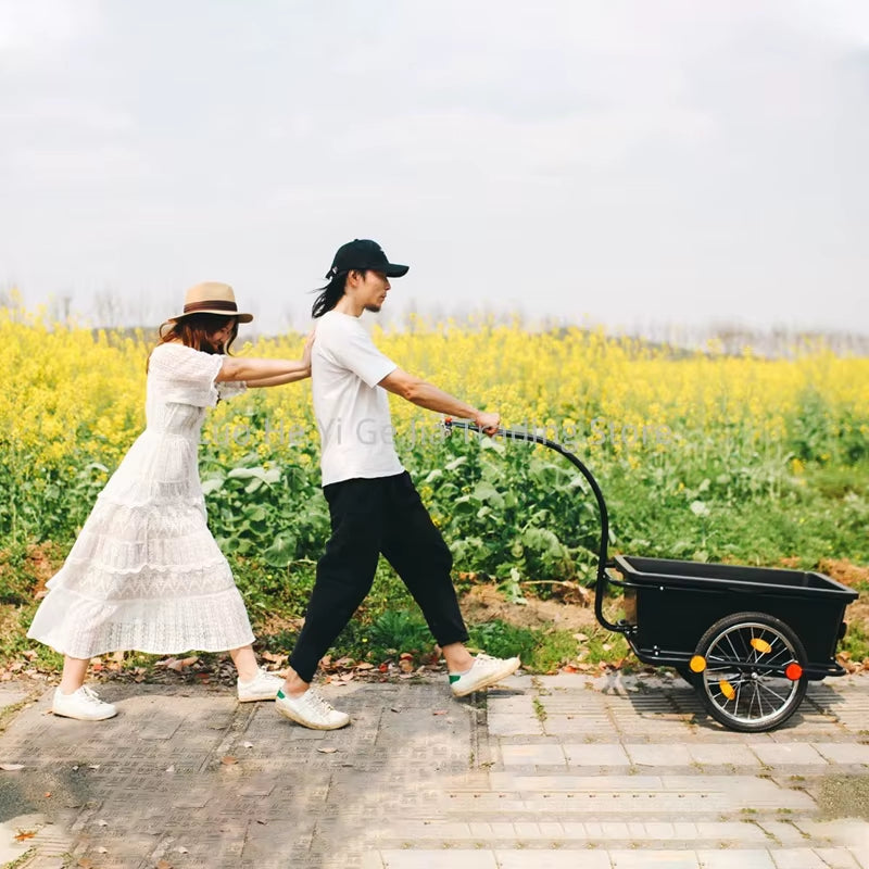 Cargo Bike Trailer with Alu Rim Rubber Tyre, 16 Inch Inflatable Wheel Wagon