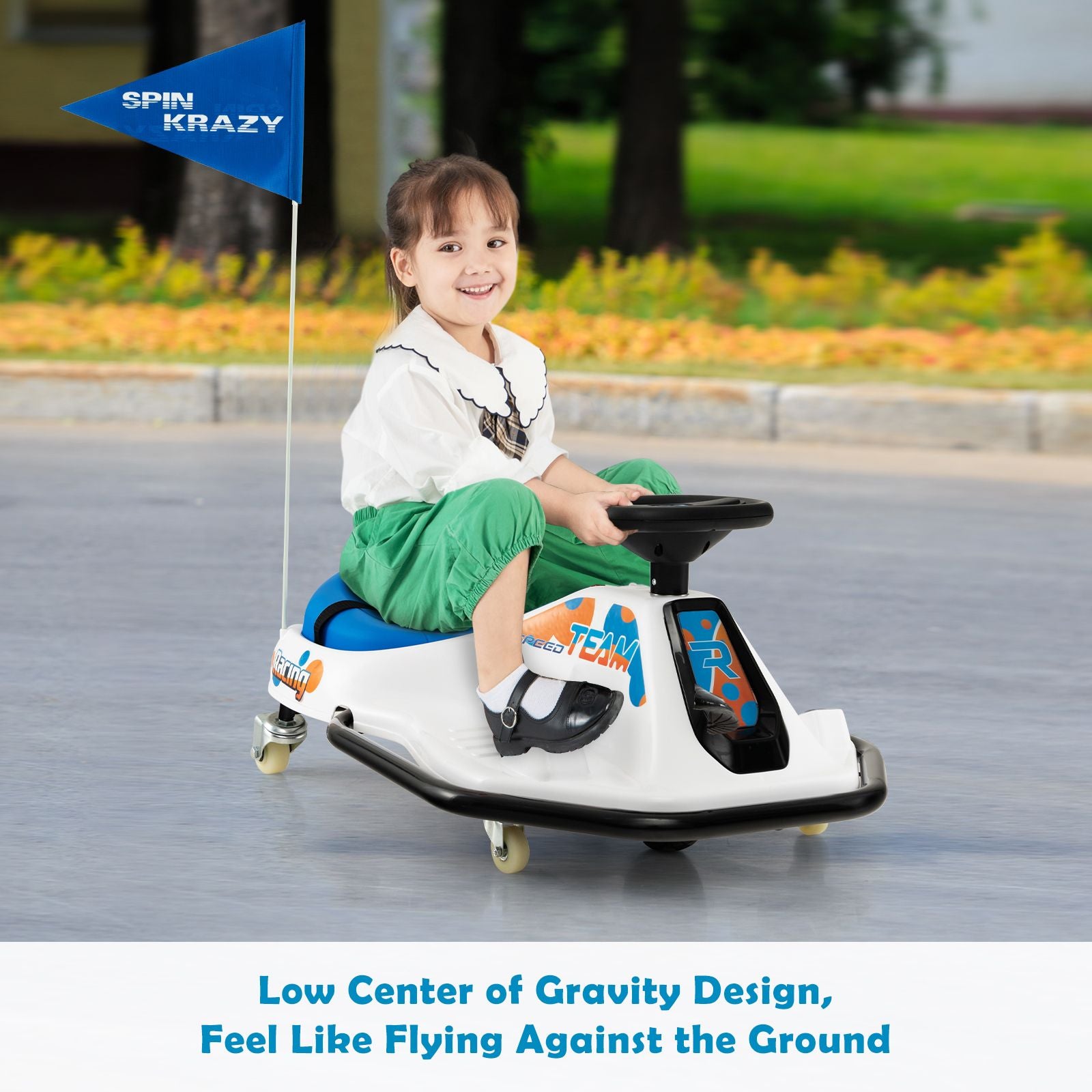 Electric Drifting Go Kart for Kids with 360° Spin Wireless Connection and USB