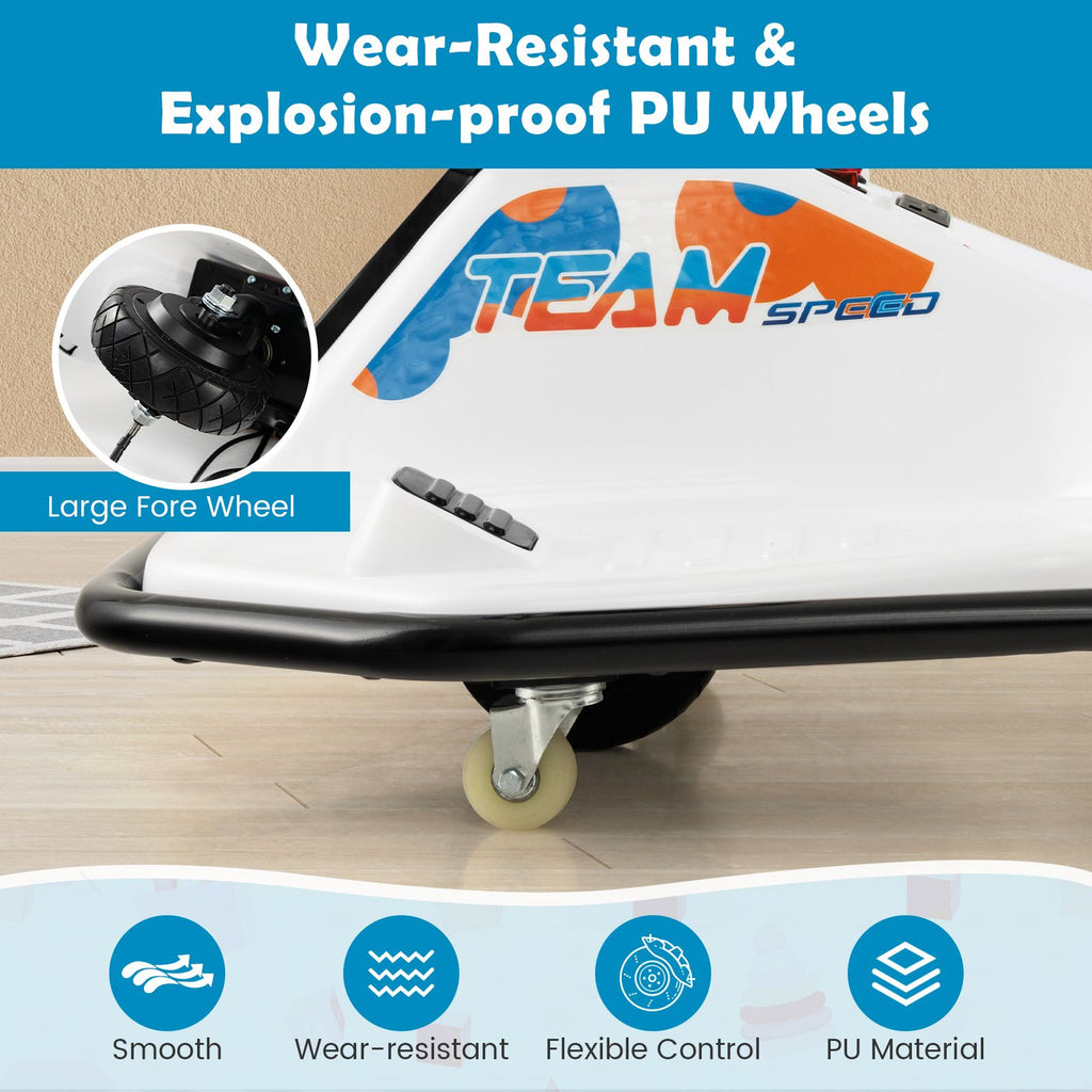 Electric Drifting Go Kart for Kids with 360° Spin Wireless Connection and USB