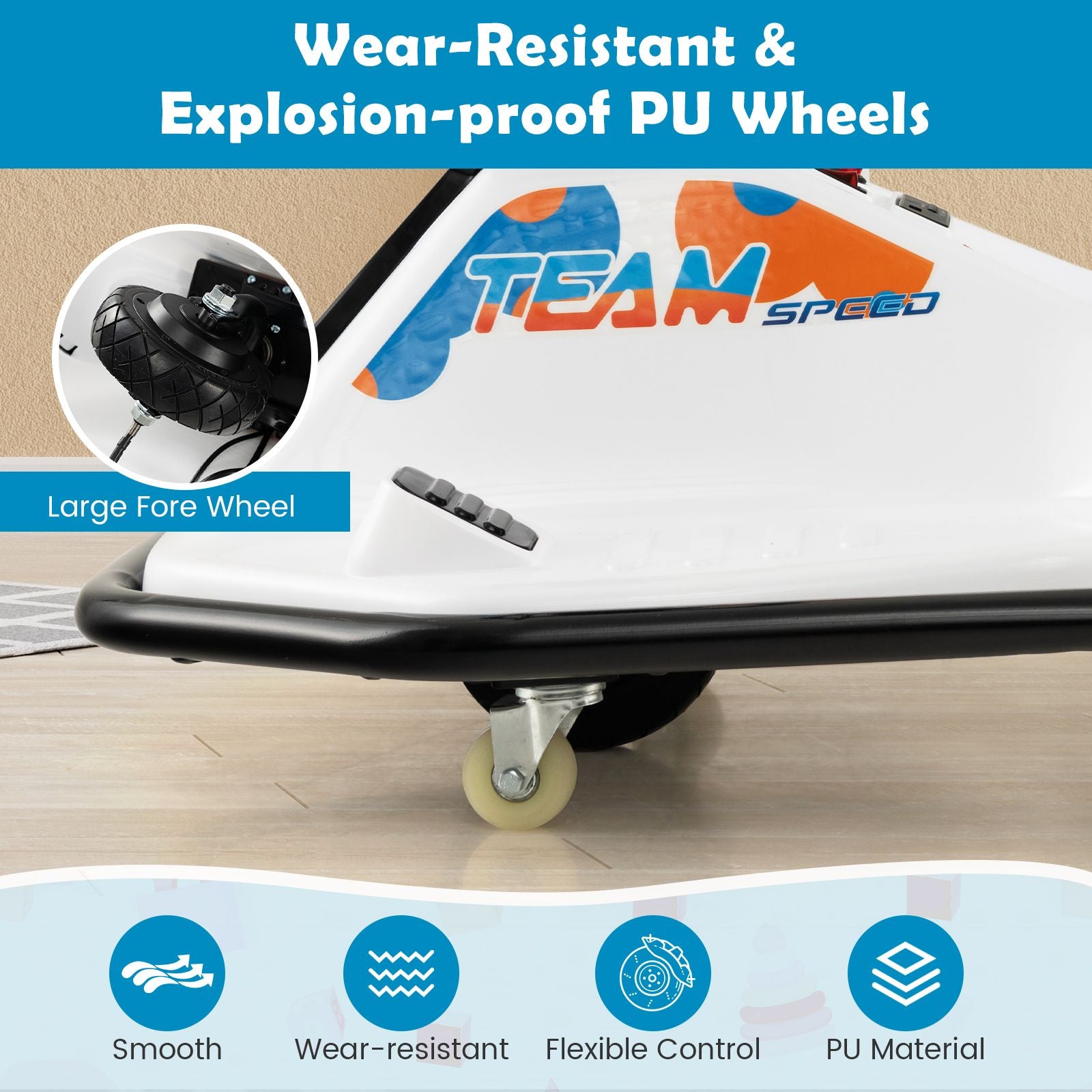 Electric Drifting Go Kart for Kids with 360° Spin Wireless Connection and USB