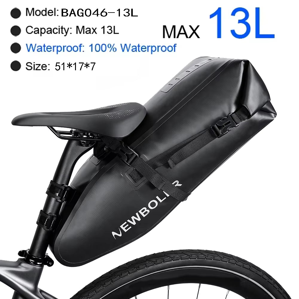 Bike Saddle Bag Waterproof MTB Road Bicycle 10L 13L Large Capacity Cycling Bag Foldabe Tail Rear Bag Trunk Accessories