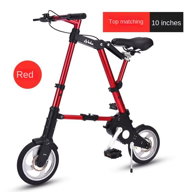 WOLFACE 8/10 Inch Adult Mobility Scooter Foldable Bicycle Mini Inflatable Wheel Bicycle Multifunctional Bicycle with Support Leg