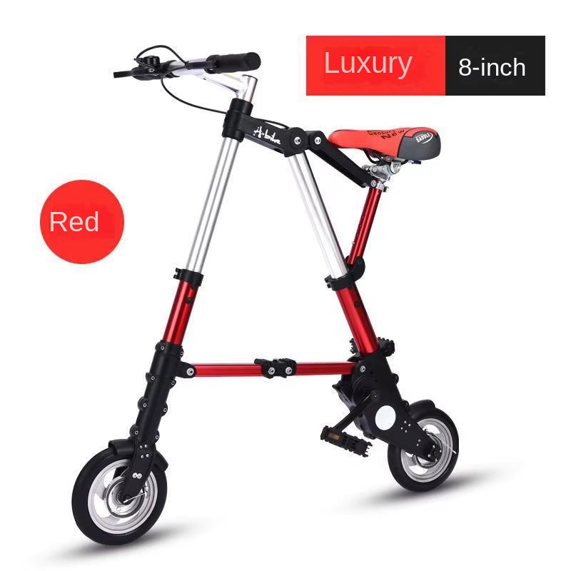 WOLFACE 8/10 Inch Adult Mobility Scooter Foldable Bicycle Mini Inflatable Wheel Bicycle Multifunctional Bicycle with Support Leg