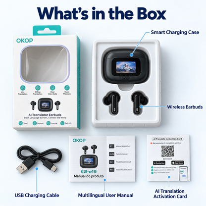 AI Translation over 40 languages & Noise-Cancelling Wireless Earbuds