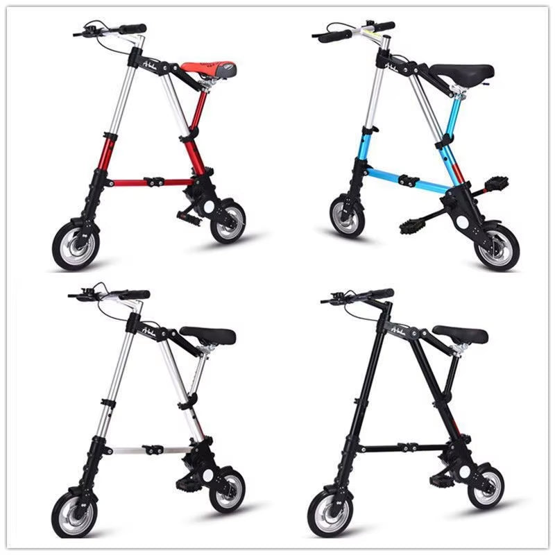 WOLFACE 8/10 Inch Adult Mobility Scooter Foldable Bicycle Mini Inflatable Wheel Bicycle Multifunctional Bicycle with Support Leg