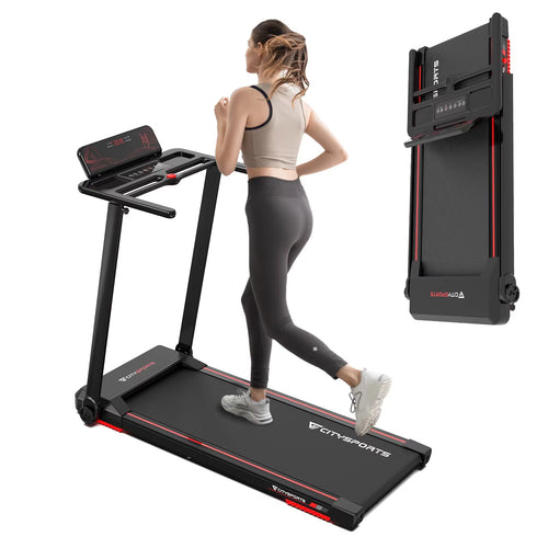 2-in-1 Folding Electric Treadmill for Home and Office, 120kg Capacity, 1-12 km/h Speed, APP Connectivity, Remote Control